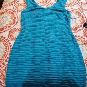 Frank Lyman Design Textured Turquoise Mini Dress